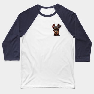 Small Version - Lovable Doberman Pinscher Sketch Baseball T-Shirt